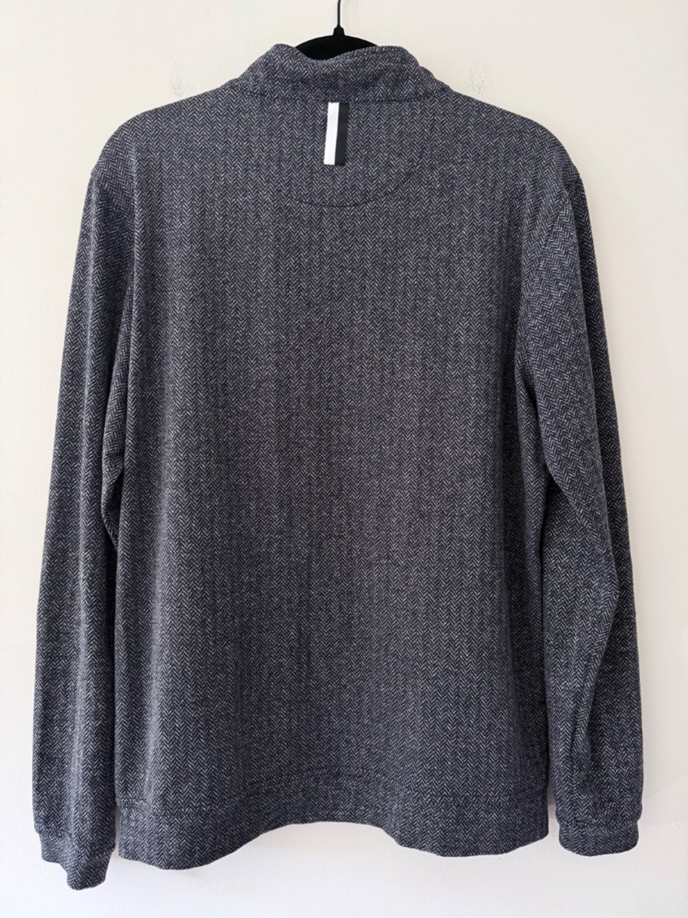 Rhoback 'Osprey' Q-Zip Performance Black Grey Tweed Pattern Moisture Wicking - Picture 5 of 7